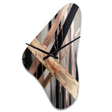 Metallic Stripes And Circles III - Asymmetric Metal Wall Clock