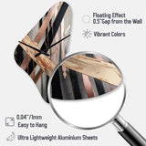 Metallic Stripes And Circles III - Asymmetric Metal Wall Clock
