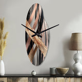 Metallic Stripes And Circles III - Asymmetric Metal Wall Clock