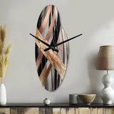 Metallic Stripes And Circles III - Asymmetric Metal Wall Clock