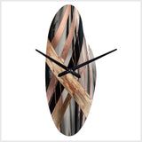 Metallic Stripes And Circles III - Asymmetric Metal Wall Clock