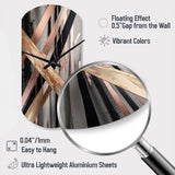 Metallic Stripes And Circles III - Asymmetric Metal Wall Clock