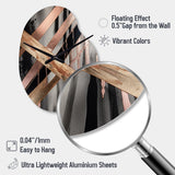 Metallic Stripes And Circles III - Asymmetric Metal Wall Clock