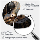 Gold And Black Marble Mirage I - Asymmetric Metal Wall Clock