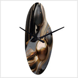 Gold And Black Marble Mirage I - Asymmetric Metal Wall Clock