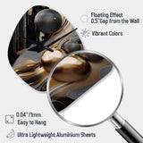 Gold And Black Marble Mirage I - Asymmetric Metal Wall Clock