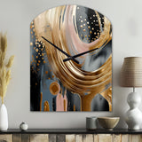 Gold And Black Marble Expression VI - Asymmetric Metal Wall Clock