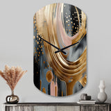 Gold And Black Marble Expression VI - Asymmetric Metal Wall Clock