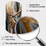 Gold And Black Marble Expression VI - Asymmetric Metal Wall Clock