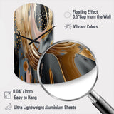 Gold And Black Marble Expression VI - Asymmetric Metal Wall Clock