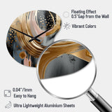 Gold And Black Marble Expression VI - Asymmetric Metal Wall Clock