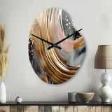 Gold And Black Marble Expression VI - Asymmetric Metal Wall Clock