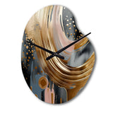 Gold And Black Marble Expression VI - Asymmetric Metal Wall Clock