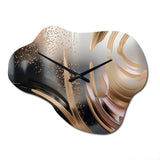 Gold And Pink Vibrant Swirls III - Asymmetric Metal Wall Clock