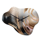 Gold And Pink Vibrant Swirls III - Asymmetric Metal Wall Clock