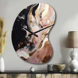 Ocean Waves Fluidity In Marble V - Asymmetric Metal Wall Clock