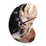 Ocean Waves Fluidity In Marble V - Asymmetric Metal Wall Clock
