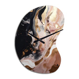 Ocean Waves Fluidity In Marble V - Asymmetric Metal Wall Clock