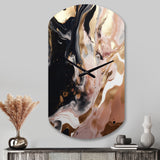 Ocean Waves Fluidity In Marble V - Asymmetric Metal Wall Clock