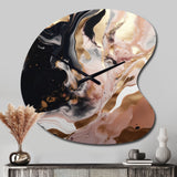 Ocean Waves Fluidity In Marble V - Asymmetric Metal Wall Clock