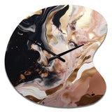Ocean Waves Fluidity In Marble V - Asymmetric Metal Wall Clock