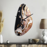 Ocean Waves Fluidity In Marble V - Asymmetric Metal Wall Clock