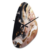 Ocean Waves Fluidity In Marble V - Asymmetric Metal Wall Clock