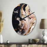 Ocean Waves Fluidity In Marble V - Asymmetric Metal Wall Clock