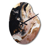 Ocean Waves Fluidity In Marble V - Asymmetric Metal Wall Clock