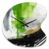 Green And Black Geometric Enchantment I - Asymmetric Metal Wall Clock