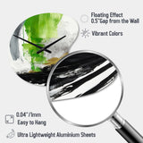 Green And Black Geometric Enchantment I - Asymmetric Metal Wall Clock