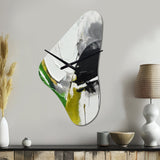 Green And Black Geometric Enchantment II - Asymmetric Metal Wall Clock