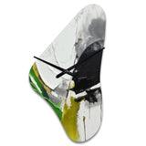 Green And Black Geometric Enchantment II - Asymmetric Metal Wall Clock