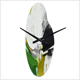 Green And Black Geometric Enchantment II - Asymmetric Metal Wall Clock