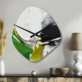 Green And Black Geometric Enchantment II - Asymmetric Metal Wall Clock