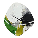 Green And Black Geometric Enchantment II - Asymmetric Metal Wall Clock