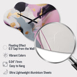 Pink And Gold Inner Worlds Of Marble III - Asymmetric Metal Wall Clock