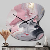 Solid Marble Paint Artwork II - Asymmetric Metal Wall Clock