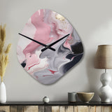 Solid Marble Paint Artwork II - Asymmetric Metal Wall Clock