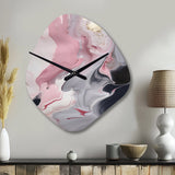 Solid Marble Paint Artwork II - Asymmetric Metal Wall Clock