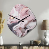 Solid Marble Paint Artwork III - Asymmetric Metal Wall Clock