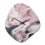 Solid Marble Paint Artwork III - Asymmetric Metal Wall Clock