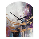 Bold Circles And Marble Fusion IV - Asymmetric Metal Wall Clock