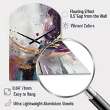 Bold Circles And Marble Fusion IV - Asymmetric Metal Wall Clock