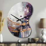 Bold Circles And Marble Fusion IV - Asymmetric Metal Wall Clock