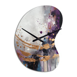 Bold Circles And Marble Fusion IV - Asymmetric Metal Wall Clock