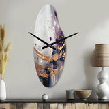 Bold Circles And Marble Fusion IV - Asymmetric Metal Wall Clock