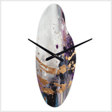 Bold Circles And Marble Fusion IV - Asymmetric Metal Wall Clock