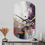 Bold Circles And Marble Fusion IV - Asymmetric Metal Wall Clock