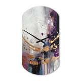 Bold Circles And Marble Fusion IV - Asymmetric Metal Wall Clock